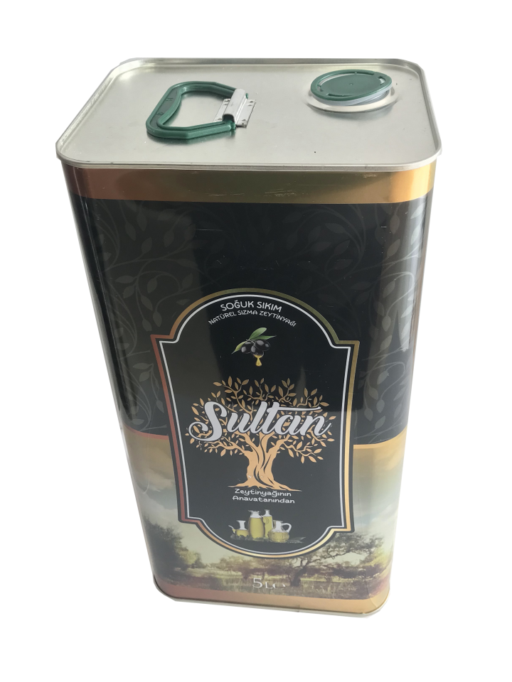 Sultan Soguk Sıkım naturel sızma Zeytinyağı 5. Lt teneke