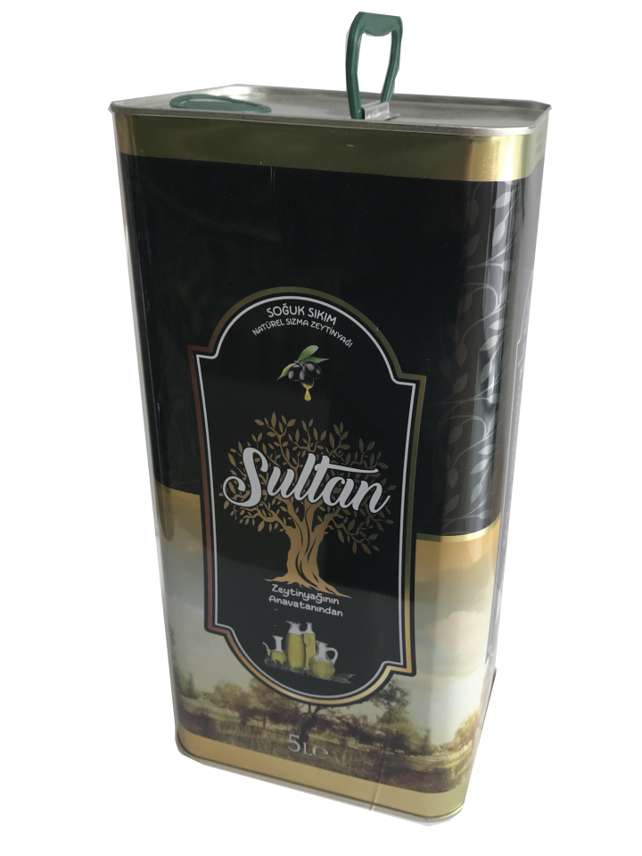 Sultan Soguk Sıkım naturel sızma Zeytinyağı 5. Lt teneke