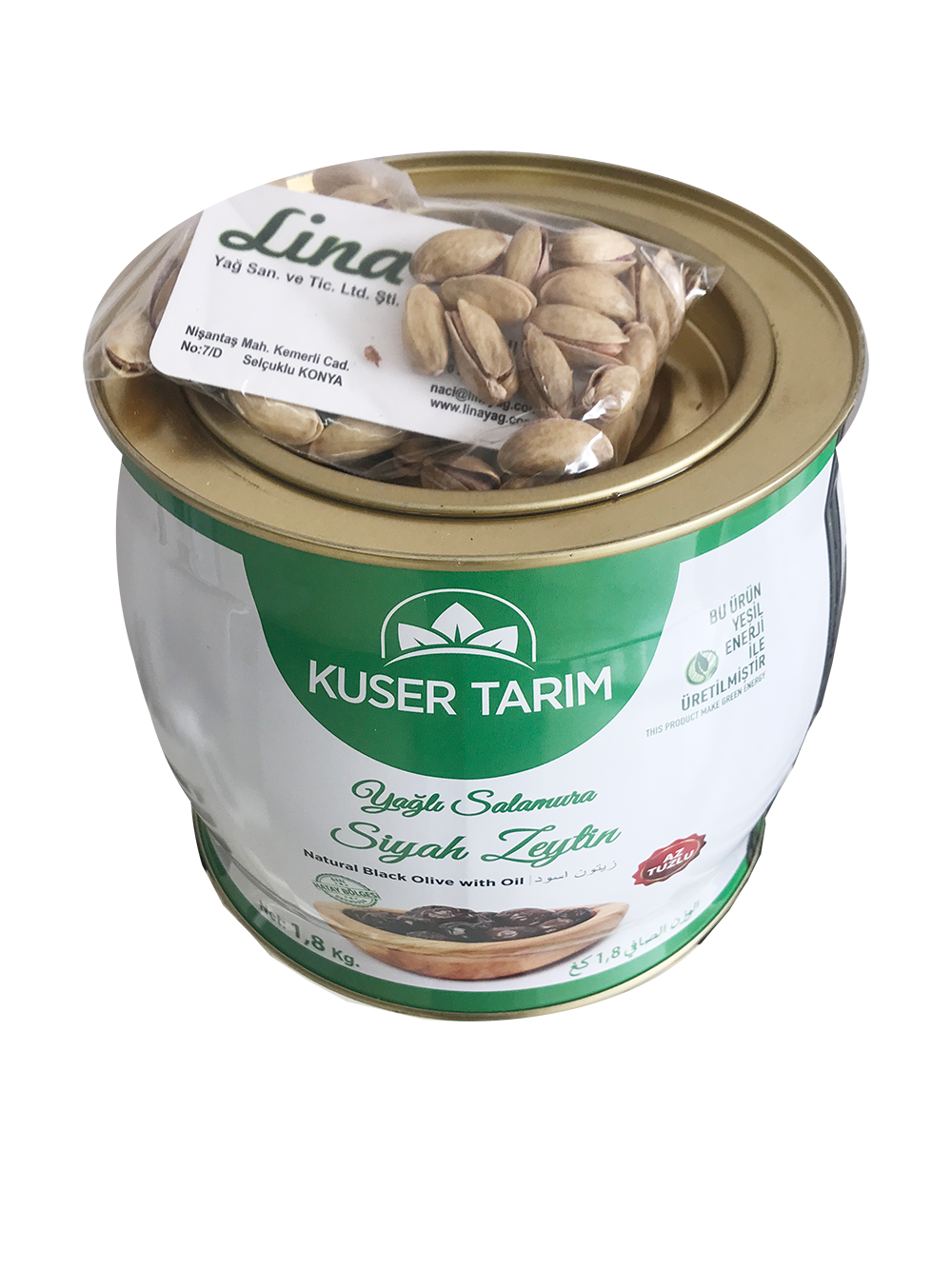 Kuser Yaglı salamura siyah Zeytin (290/320) 1,8 kg ( Nar Ekşisi hediye)