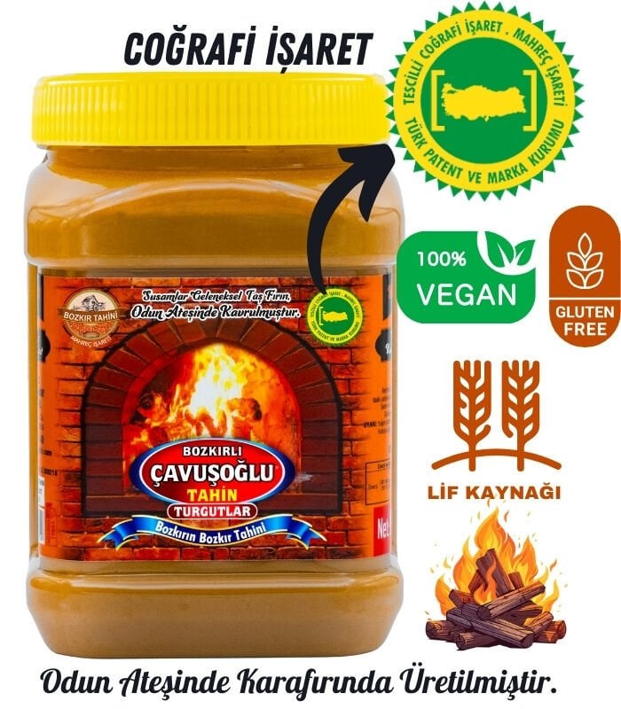 Çavuşoğlu odun ateşinde karafırında çifte kavrulmuş kepekli Bozkır tahini 930gr