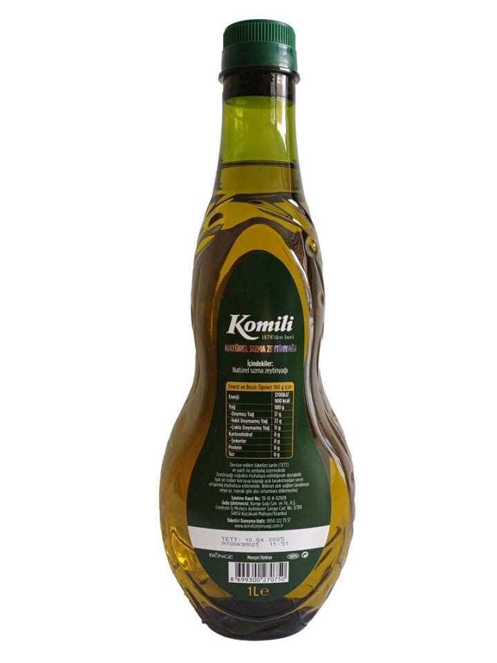 Komili naturel sızma Zeytinyağı banmalık Soguk 1 l pet