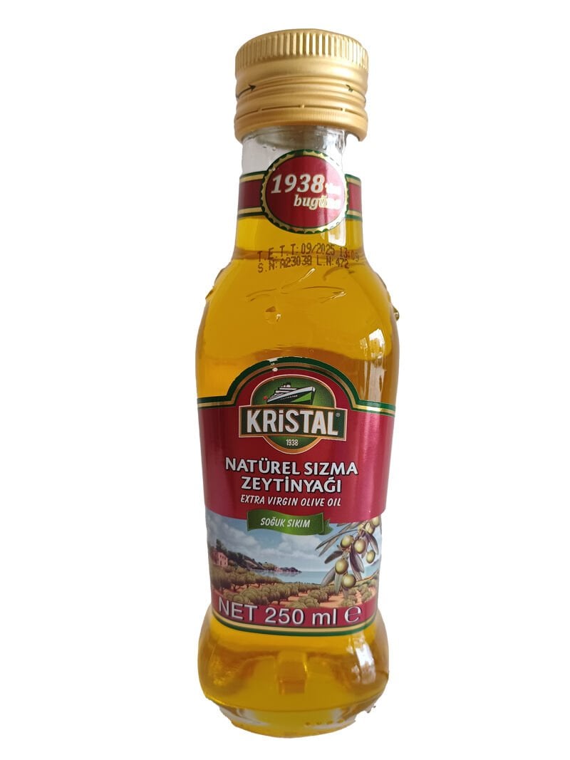 Kristal 1938 naturel sızma Zeytinyağı soğuk Sıkım 250 ml cam