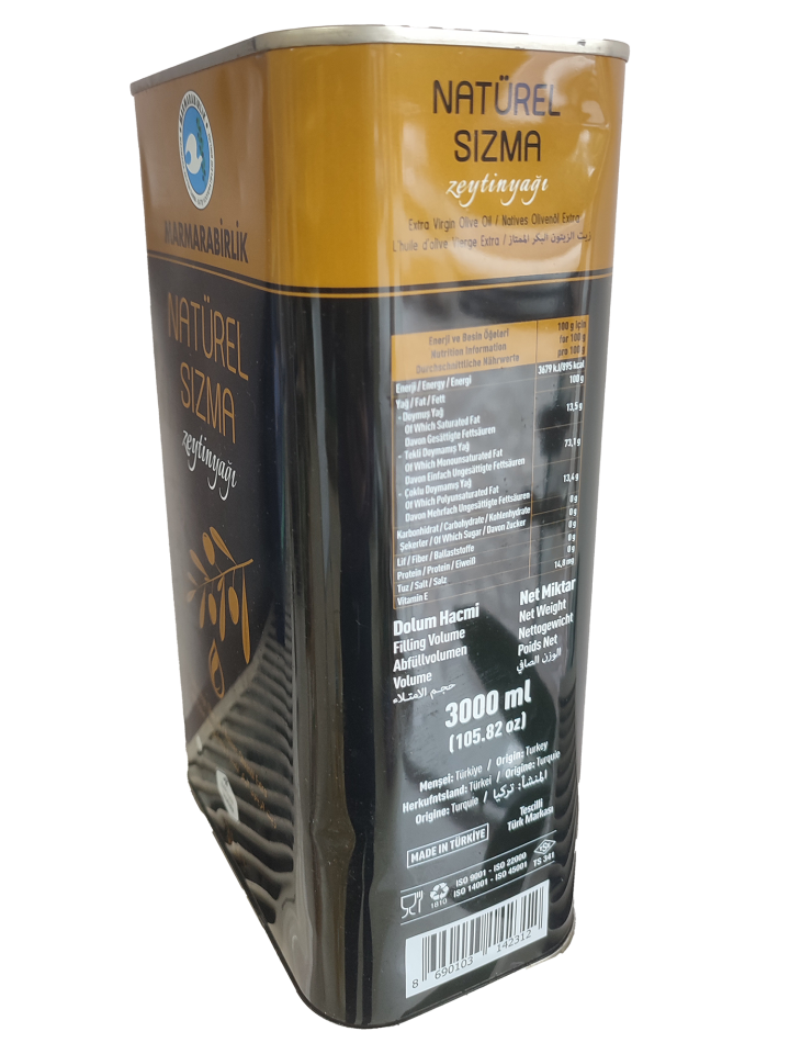 Marmarabirlik natürel sızma Zeytinyağı 3 lt teneke