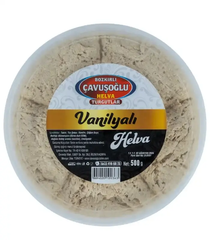 Çavuşoğlu tahinli helva sade vanilyalı 500gr pet