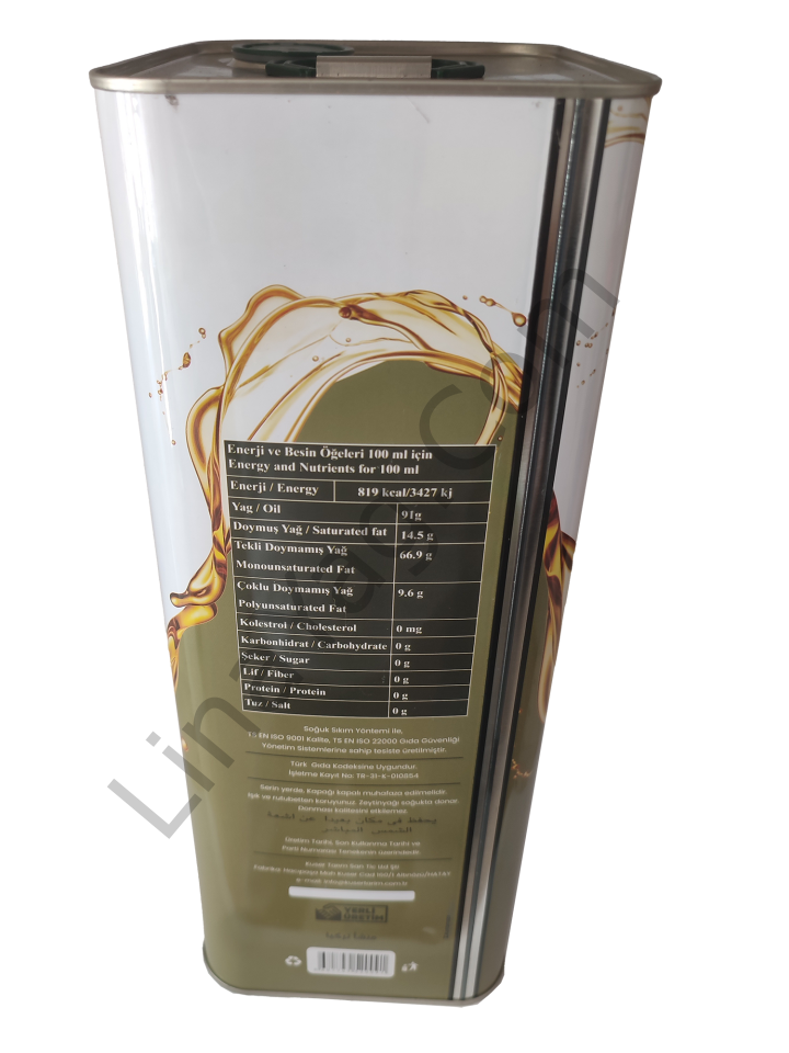 Kuser naturel birinci Zeytinyağı 5 lt teneke