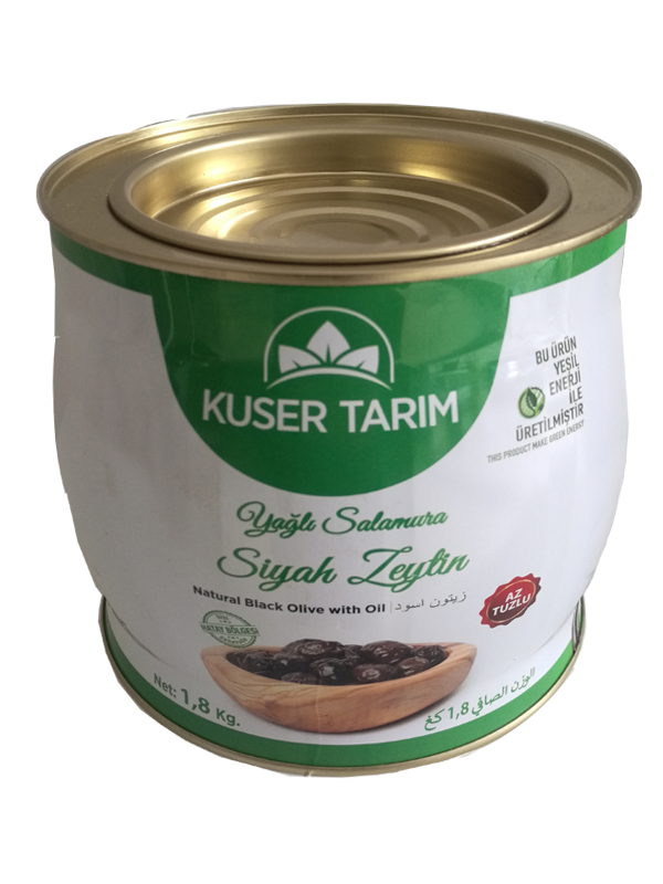 Kuser Yaglı salamura siyah Zeytin (290/320) 10 kg teneke
