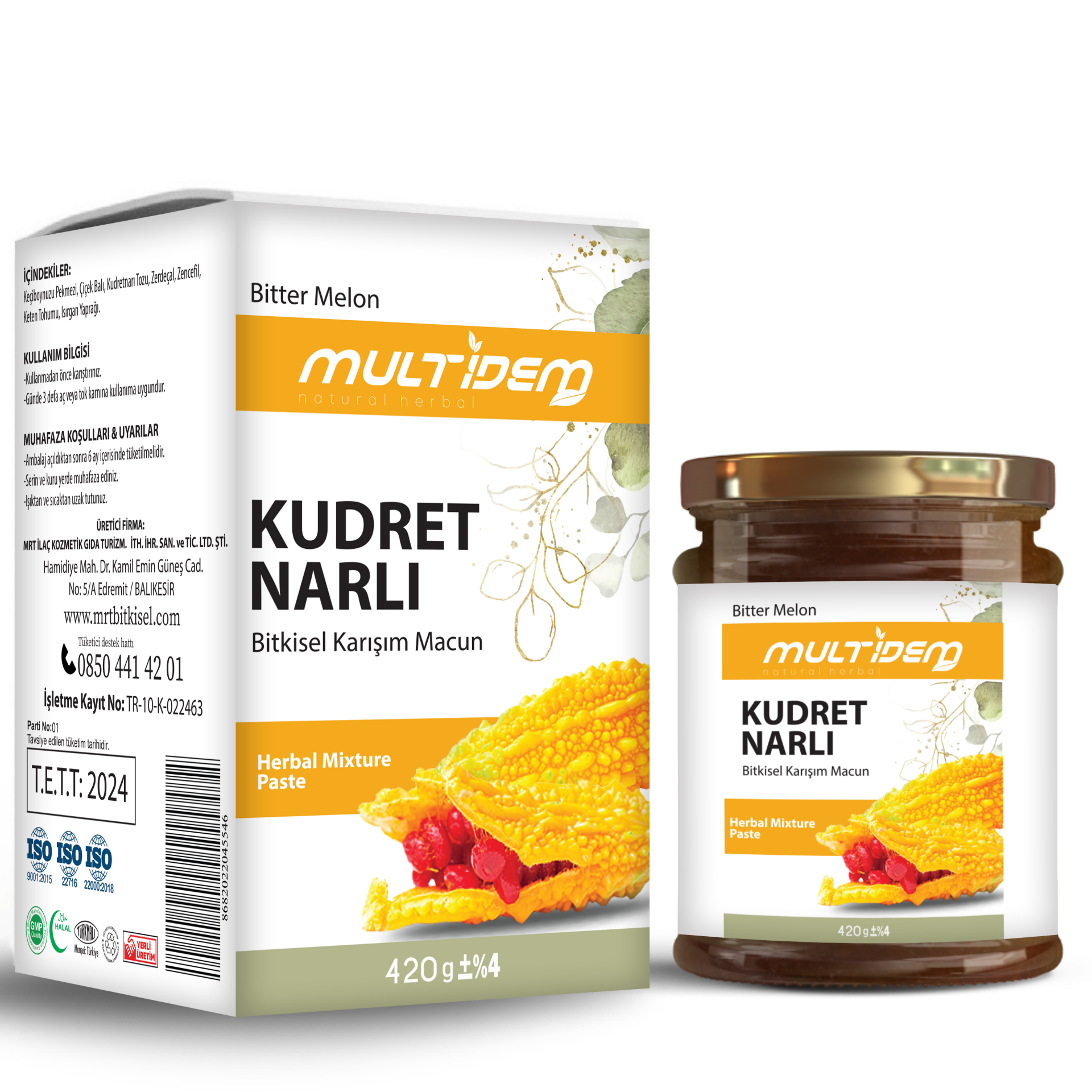 Mrt - Multidem kudret Narlı ballı macun 420 gr cam kavanoz